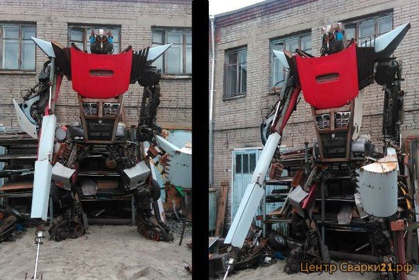 Новосибирский сварщик Вадим Масляков установил 3-метрового трансформера